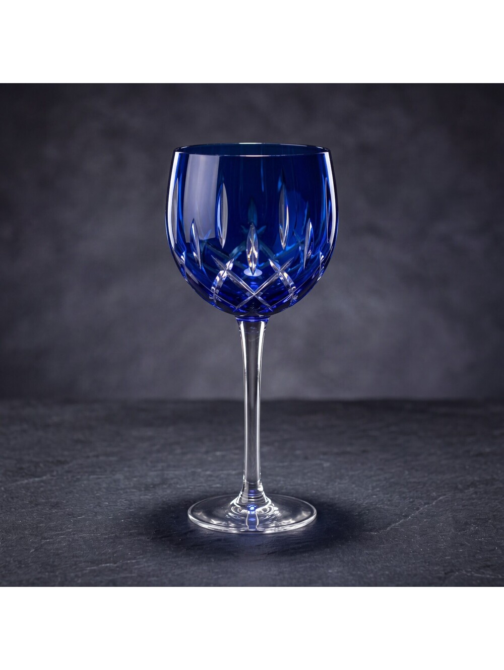 Vintage Gorham Crystal Lady Anne Sapphire Blue Hock Wine Glass 8 3/8"